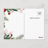 "Invitation to a Red & Green Christmas Party to Ce ポストカード (裏面)