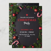 Invitation to a rustic Christmas party with a beau 招待状 (正面/裏面)