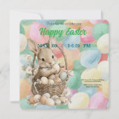invitation to Easter with cute Rabbit サンキューカード (正面)