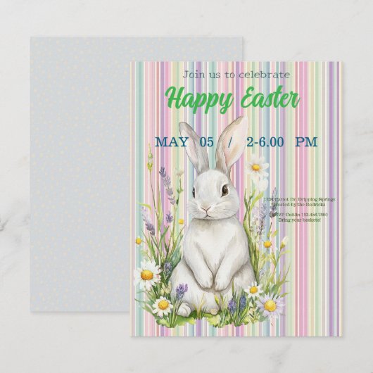invitation to Easter with Peter Rabbit 出欠カード (正面/裏面)