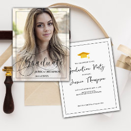 Invitation to the Graduation Photo of the Modern C エンクロージャーカード