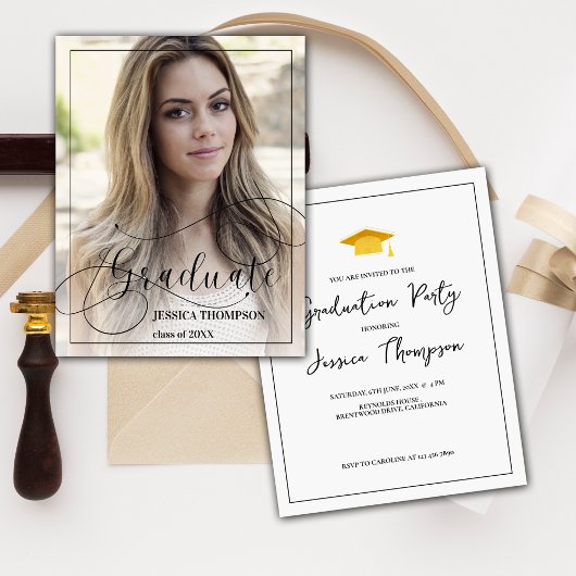 Invitation to the Graduation Photo of the Modern C エンクロージャーカード