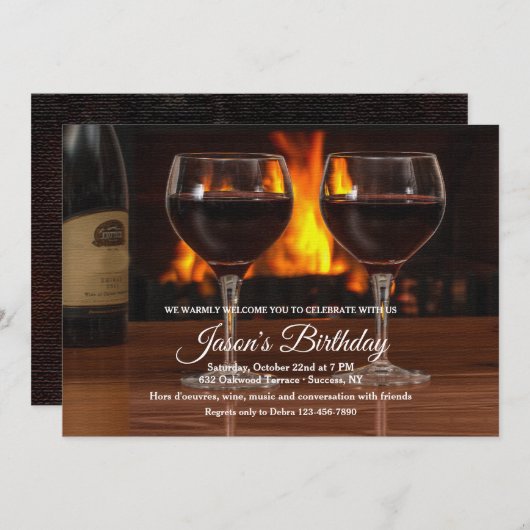 Invitation to Wine by the Fire 招待状 (正面/裏面)