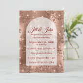 Invitation Wedding Rose Gold Arched Glitter 招待状 (スタンド正面)