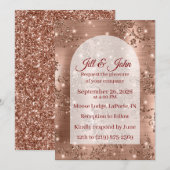 Invitation Wedding Rose Gold Arched Glitter 招待状 (正面/裏面)