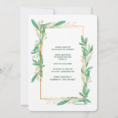 Invitation with Green Leaves and Photo 招待状 (裏面)