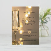 InvitationElegant Champagne Birthday Party Invitat 招待状 (スタンド正面)