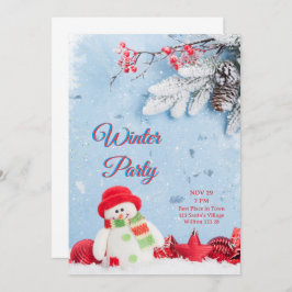 InvitationMinimalist Winterful Party Invitation 招待状