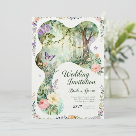 InvitationNature’s Romance – Botanical Wedding Inv 招待状 (スタンド正面)