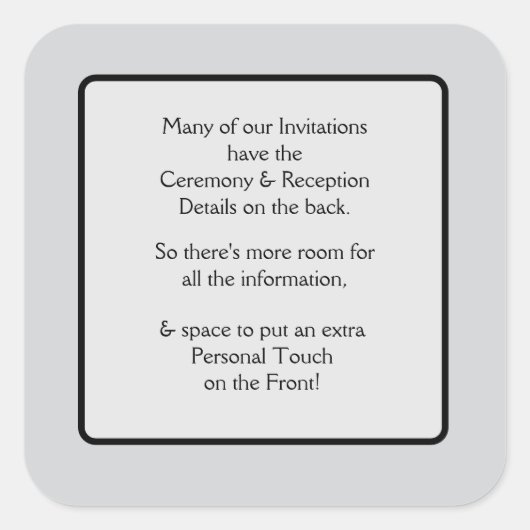 Invitations Note スクエアシール (正面)