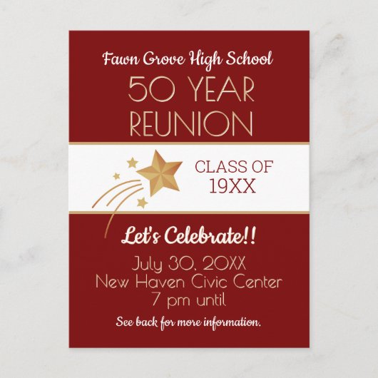 Invite 'Em! 50th Class Reunion Postcard ポストカード (正面)