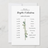 Invite Mariage Rustique Blanche  Ordre du Jour Élé 招待状 (正面)