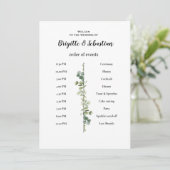 Invite Mariage Rustique Blanche  Ordre du Jour Élé 招待状 (スタンド正面)