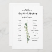 Invite Mariage Rustique Blanche  Ordre du Jour Élé 招待状 (正面/裏面)