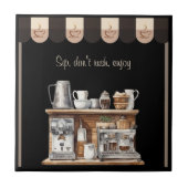 Inviting Black Farmhouse Coffee Station Decorative タイル (正面)