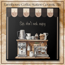 Inviting Black Farmhouse Coffee Station Decorative タイル