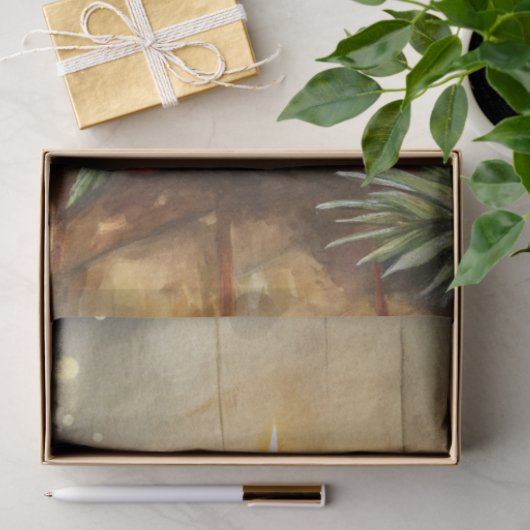 Inviting Christmas candle tissue paper holly berry 薄葉紙 (ギフト)