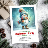 Inviting funny snowman invite holiday editable 招待状