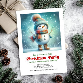 Inviting funny snowman invite holiday editable 招待状
