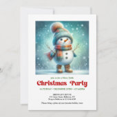 Inviting funny snowman invite holiday editable 招待状 (正面)
