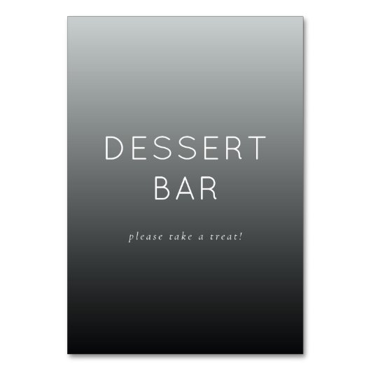 Inviting Gray Minimalist Dessert Bar Sign テーブルナンバー (正面)