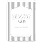 Inviting Gray Minimalist Dessert Bar Sign テーブルナンバー (裏面)