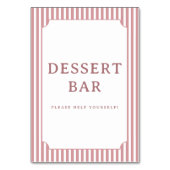 Inviting Pink Striped Dessert Bar Sign テーブルナンバー (裏面)