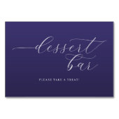 Inviting Purple Cursive Dessert Bar Sign テーブルナンバー (裏面)