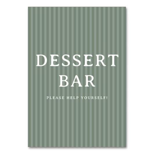 Inviting Sage Green Dessert Bar Sign テーブルナンバー (正面)