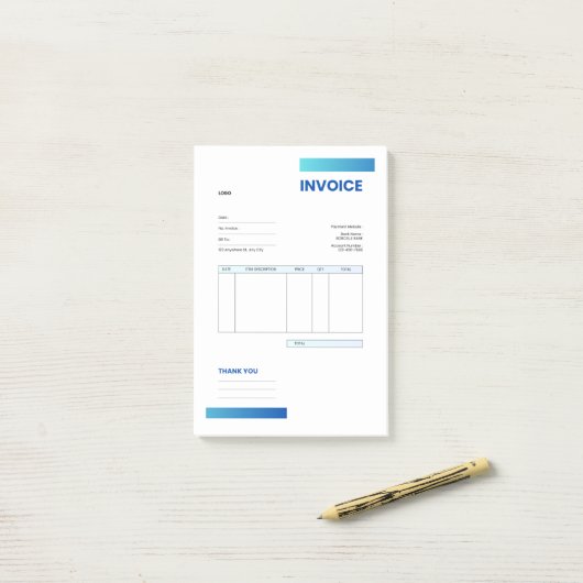 invoice ポストイット (デスク上)