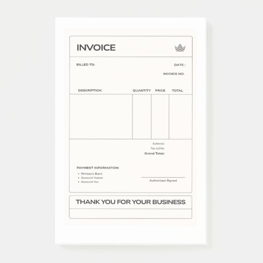 invoice ポストイット (正面)