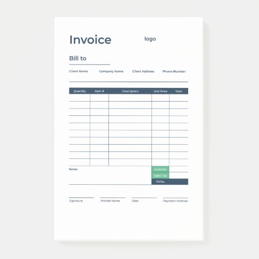 invoice ポストイット (正面)