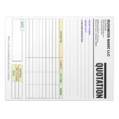 Invoice Form / Sales Receipt | Business Quotation ノートパッド (正面)