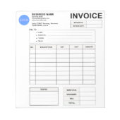Invoice Order Form & Custom Small Business Logo ノートパッド (正面)