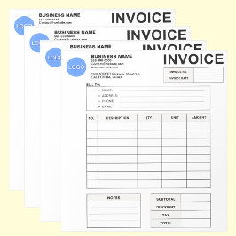 Invoice Order Form & Custom Small Business Logo ノートパッド