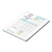 Invoice Sales Receipt Form | Custom Business Logo ノートパッド (回転)