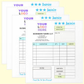 Invoice Sales Receipt Form | Custom Business Logo ノートパッド