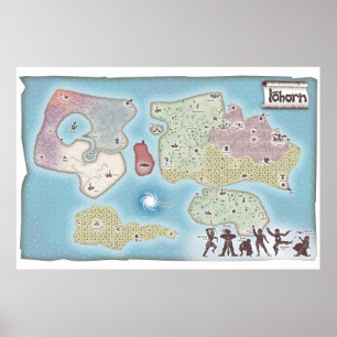 Iohornの冒険のファンタジーの地図 ポスター