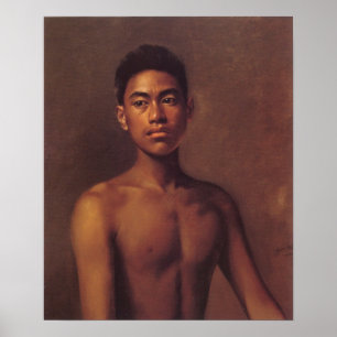 'Iokepa, Hawaiian Fisher Boy' - Hubert Vos Poster ポスター