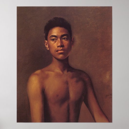 'Iokepa, Hawaiian Fisher Boy' - Hubert Vos Poster ポスター (正面)