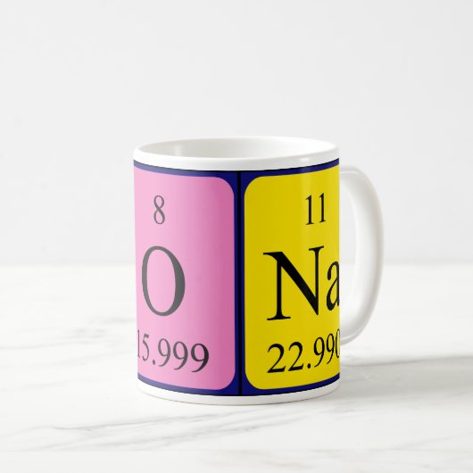Ionaの周期表の名前のマグ コーヒーマグカップ (正面右)