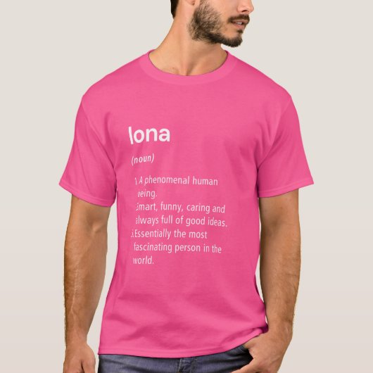 Iona名前定義ディクシおもしろいョナル Tシャツ (正面)
