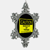 IoT警告警告標識 スノーフレークピューターオーナメント (左)