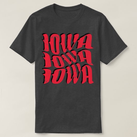 IOWAヴィンテージタイポグラフィデザインV2 Tシャツ (デザイン正面)
