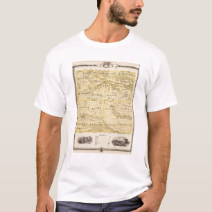 Iowa郡、アイオワ州の地図 Tシャツ