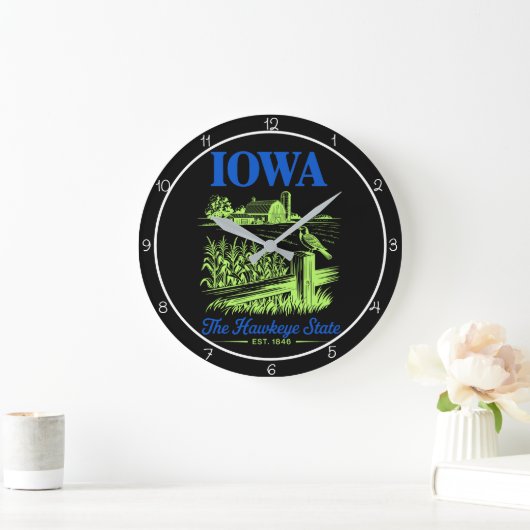 Iowa ホークアイ ステート ファーム タイム ラージ壁時計 (ホーム)
