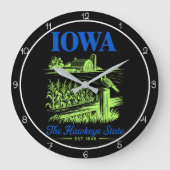 Iowa ホークアイ ステート ファーム タイム ラージ壁時計 (正面)