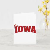 Iowa Christmas Santa Hat Retro Throwback Souvenir  カード (黄色い花)