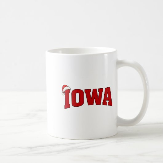 Iowa Christmas Santa Hat Retro Throwback Souvenir  コーヒーマグカップ (右)