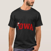 Iowa Christmas Santa Hat Retro Throwback Souvenir  Tシャツ (正面)